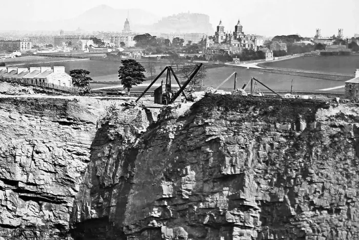 Framed Print : Craigleith Quarry, Scotland, Victorian period Framed Print : Craigleith Quarry, Scotland, Victorian period