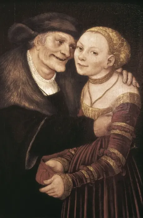 Framed Print : Cranach, Lucas, the Elder (1472-1553). Unequal Framed Print : Cranach, Lucas, the Elder (1472-1553). Unequal