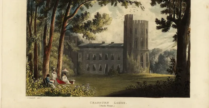 Framed Print : Cranburn or Cranbourne Lodge, 1823 Framed Print : Cranburn or Cranbourne Lodge, 1823