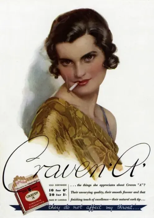 Framed Print : Craven A - they do not affect my throat