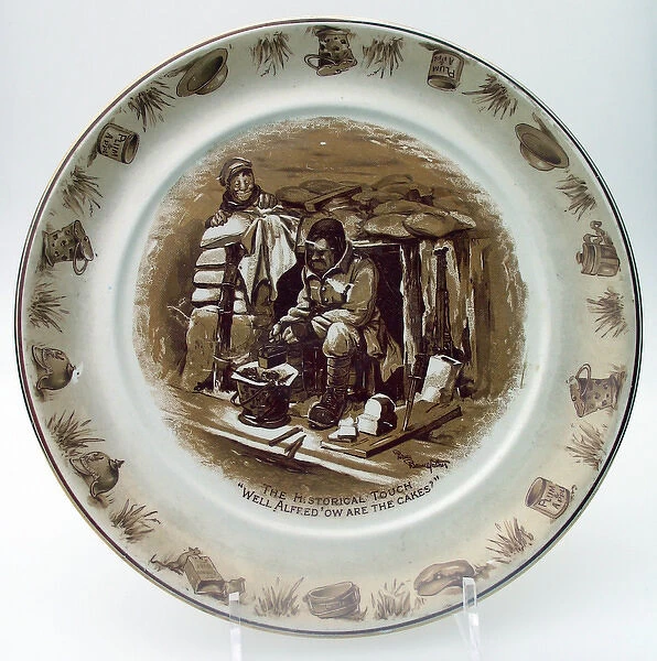 Cream pottery plate - The historical touch