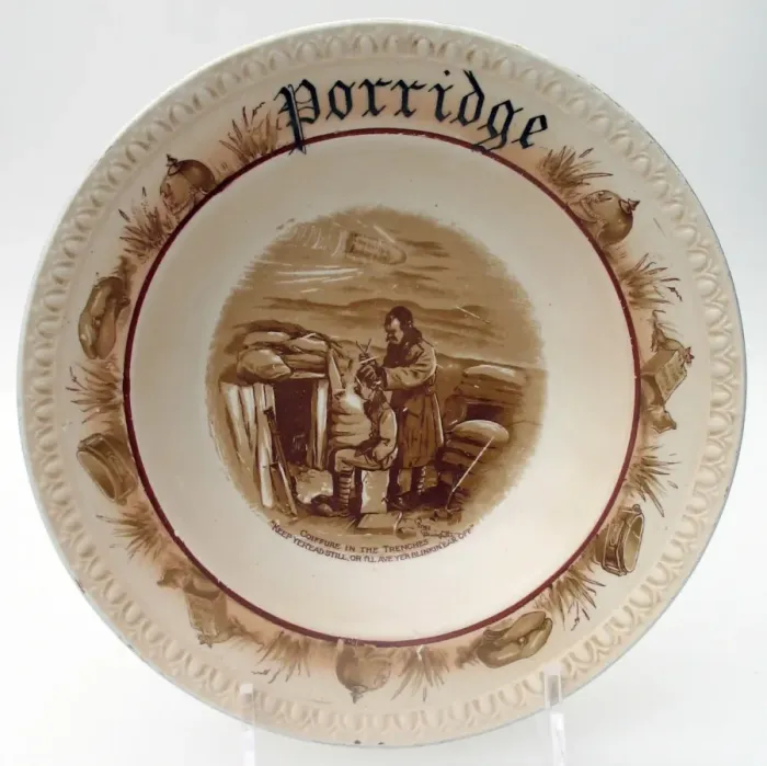 Framed Print : Cream pottery porridge bowl - WWI - Bairnsfatherware Framed Print : Cream pottery porridge bowl - WWI - Bairnsfatherware