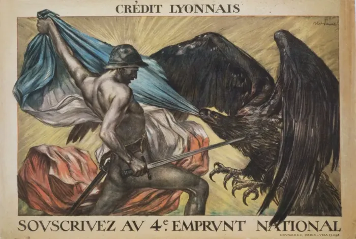 Framed Print : Credit Lyonnais. Souscrivez au 4e Emprunt National Framed Print : Credit Lyonnais. Souscrivez au 4e Emprunt National