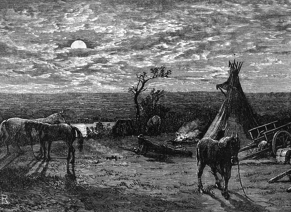Cree Indian camp, c. 1870