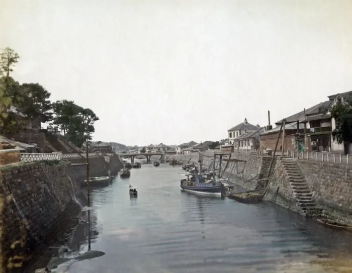 Framed Print : The Creek, Yokohama, Japan, circa 1880s Framed Print : The Creek, Yokohama, Japan, circa 1880s