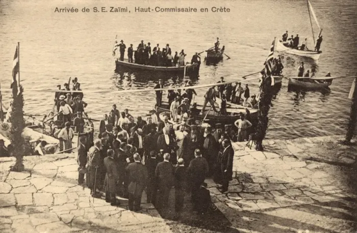 Framed Print : Crete - Arrival of S. E. Zaimi, High Commissoner of Crete Framed Print : Crete - Arrival of S. E. Zaimi, High Commissoner of Crete