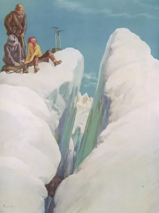 Framed Print : The Crevasse by Alfred Bestall Framed Print : The Crevasse by Alfred Bestall