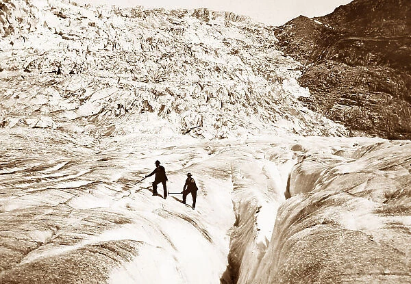 A crevasse, Rhone Glacier, Furka Pass, Alps