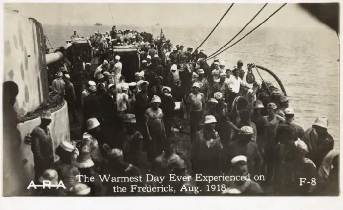 Framed Print : Crew on board USS Frederick, American cruiser, WW1 Framed Print : Crew on board USS Frederick, American cruiser, WW1