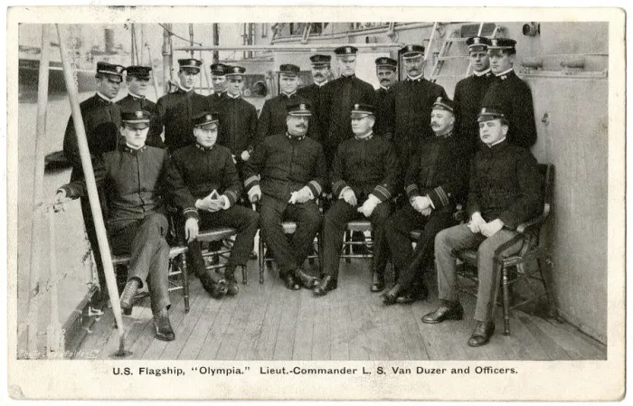 Framed Print : Crew members, US Olympia, flagship cruiser Framed Print : Crew members, US Olympia, flagship cruiser
