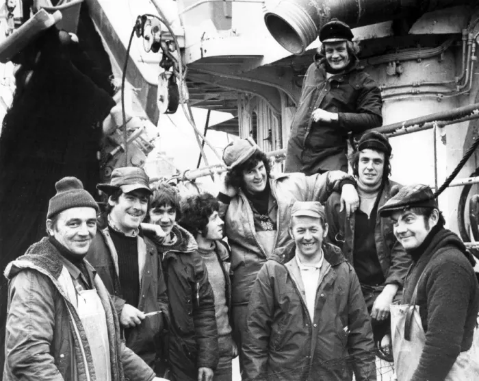 Framed Print : Crew of a modern purse seiner, Cornwall Framed Print : Crew of a modern purse seiner, Cornwall