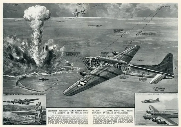 Framed Print : Crewless aircraft for atomic explosions by G. H. Davis Framed Print : Crewless aircraft for atomic explosions by G. H. Davis