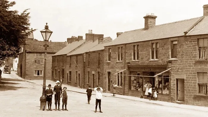 Framed Print : Crich Market Place early 1900s Framed Print : Crich Market Place early 1900s