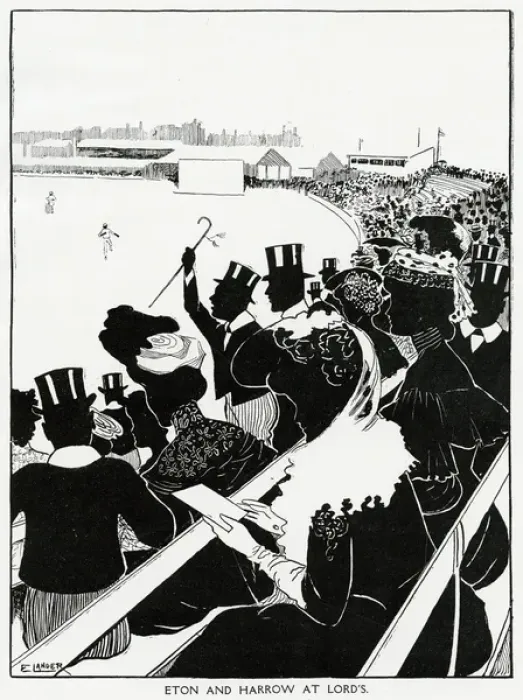 Framed Print : Cricket at Eton and Harrow at Lords 1907 Framed Print : Cricket at Eton and Harrow at Lords 1907