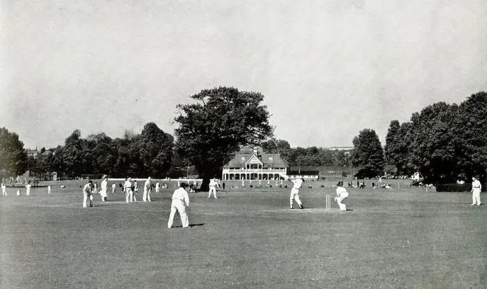 Framed Print : Cricket at the Imperial Tobacco Company's Athletics Ground Framed Print : Cricket at the Imperial Tobacco Company's Athletics Ground