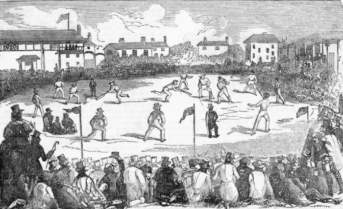 Framed Print : A cricket match at Lords in 1842 Framed Print : A cricket match at Lords in 1842