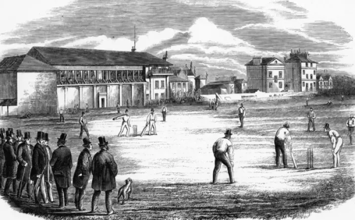 Framed Print : A cricket Match at Lords in 1858 Framed Print : A cricket Match at Lords in 1858