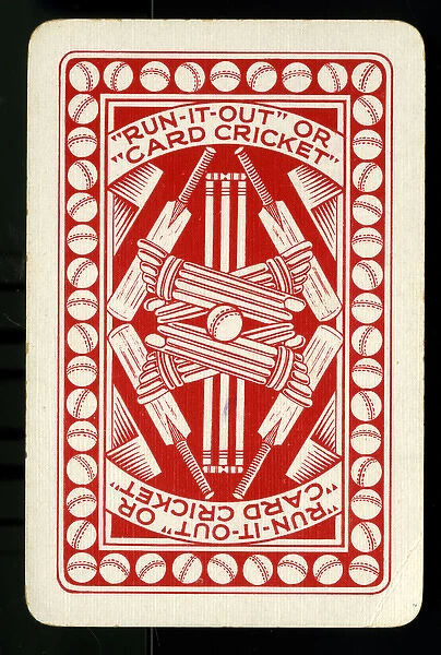 Cricket - Run-It-Out card game - card back, red