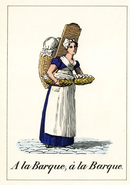Framed Print : Cries of Paris - street trader with baskets Framed Print : Cries of Paris - street trader with baskets