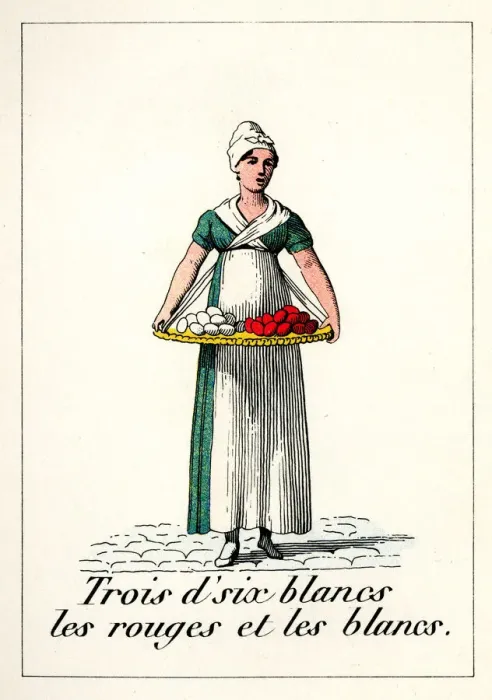 Framed Print : Cries of Paris - street trader with a tray of eggs Framed Print : Cries of Paris - street trader with a tray of eggs