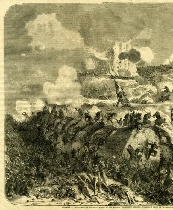 Framed Print : Crimean War, General MacMahons division in action Framed Print : Crimean War, General MacMahons division in action