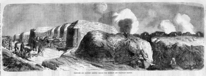Framed Print : Crimean War, trenches and battery Framed Print : Crimean War, trenches and battery