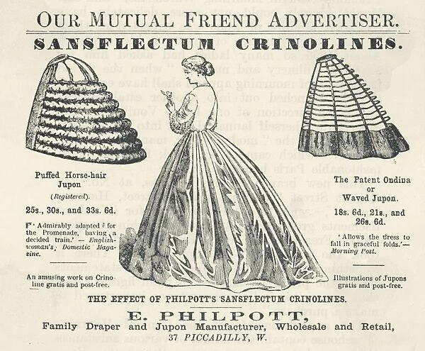 Crinoline Advert. 1864