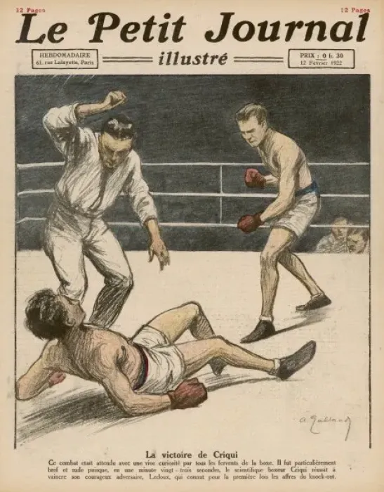 Framed Print : Criqui V Ledoux 1922 Framed Print : Criqui V Ledoux 1922