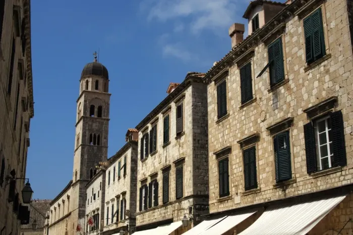 Framed Print : Croatia. Dubrovnik. Stradun or Placa street. Franciscan fria Framed Print : Croatia. Dubrovnik. Stradun or Placa street. Franciscan fria