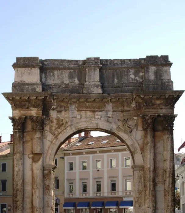 Framed Print : Croatia. Pula. Triumphal Arch of the Sergii Framed Print : Croatia. Pula. Triumphal Arch of the Sergii
