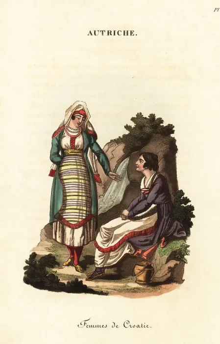 Framed Print : Croatian women, 18th century Framed Print : Croatian women, 18th century