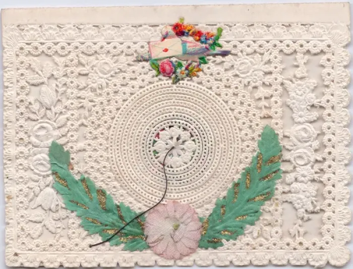 Framed Print : Crocheted and embroidered greetings card Framed Print : Crocheted and embroidered greetings card