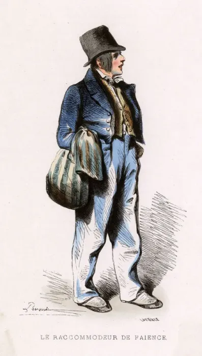 Framed Print : CROCKERY MENDER 1850 Framed Print : CROCKERY MENDER 1850