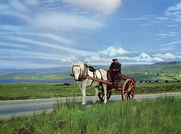 Framed Print : Crofter with cart - Barra, Outer Hebrides Framed Print : Crofter with cart - Barra, Outer Hebrides