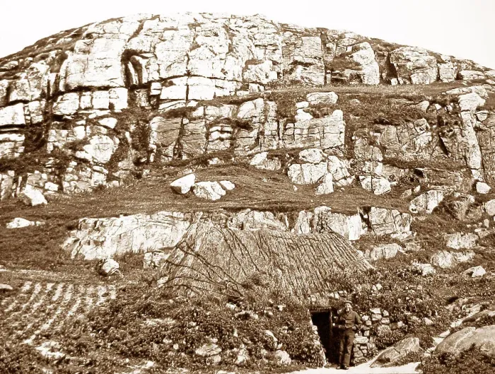 Framed Print : A crofter on the Isle of Barra - Victorian period