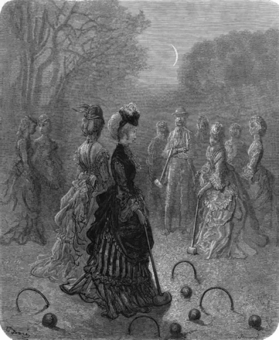 Framed Print : Croquet at Night 1870 Framed Print : Croquet at Night 1870