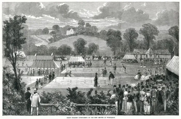Framed Print : Croquet tournament at Wimbledon, London 1870 Framed Print : Croquet tournament at Wimbledon, London 1870