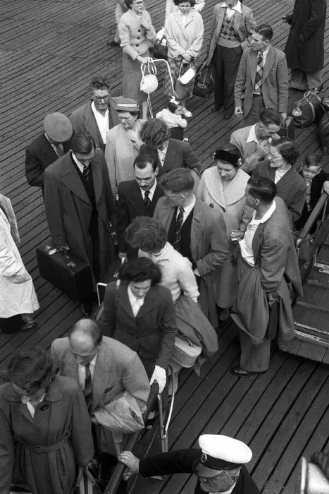 Framed Print : Cross Channel ferry passengers, Dieppe Framed Print : Cross Channel ferry passengers, Dieppe