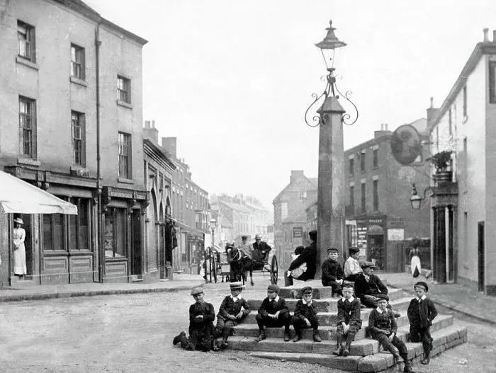 Framed Print : The Cross, Cheadle early 1900's Framed Print : The Cross, Cheadle early 1900's