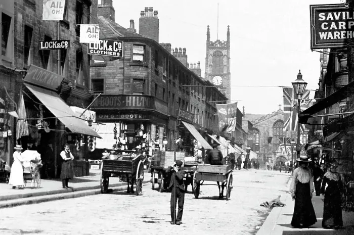 Framed Print : Cross Church Street, Huddersfield Framed Print : Cross Church Street, Huddersfield