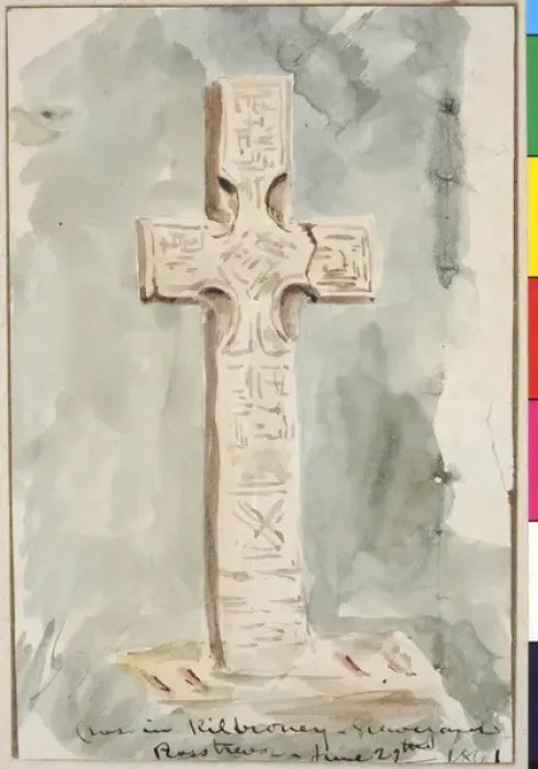 Framed Print : Cross in Kilbroney Churchyard, Rostrevor Framed Print : Cross in Kilbroney Churchyard, Rostrevor