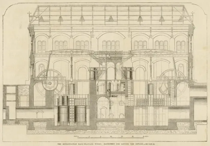 Framed Print : Cross-Section of the Metropolitan Main Drainage Works at Cro Framed Print : Cross-Section of the Metropolitan Main Drainage Works at Cro