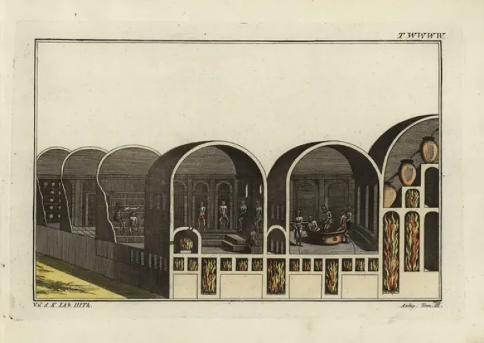 Framed Print : Cross-section of Roman baths Framed Print : Cross-section of Roman baths