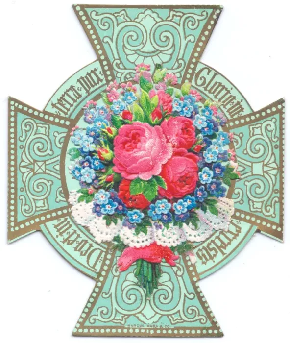 Framed Print : Cross-shaped Christmas card with flowers Framed Print : Cross-shaped Christmas card with flowers