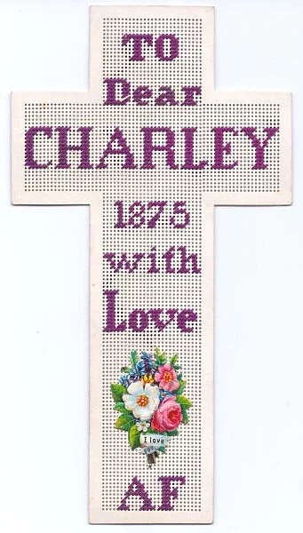 Cross-shaped embroidered bookmark