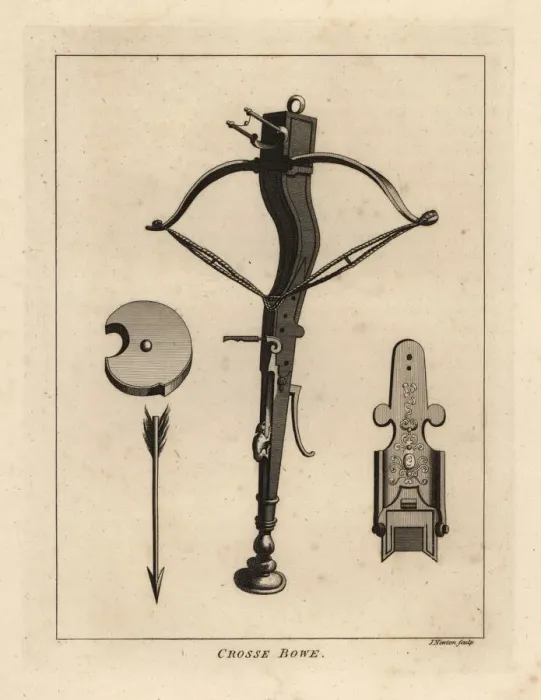 Framed Print : Crossbow and arrow, 17th century Framed Print : Crossbow and arrow, 17th century