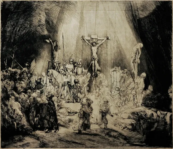Framed Print : The Three Crosses, 1653, by Rembrandt (1606-1669) Framed Print : The Three Crosses, 1653, by Rembrandt (1606-1669)