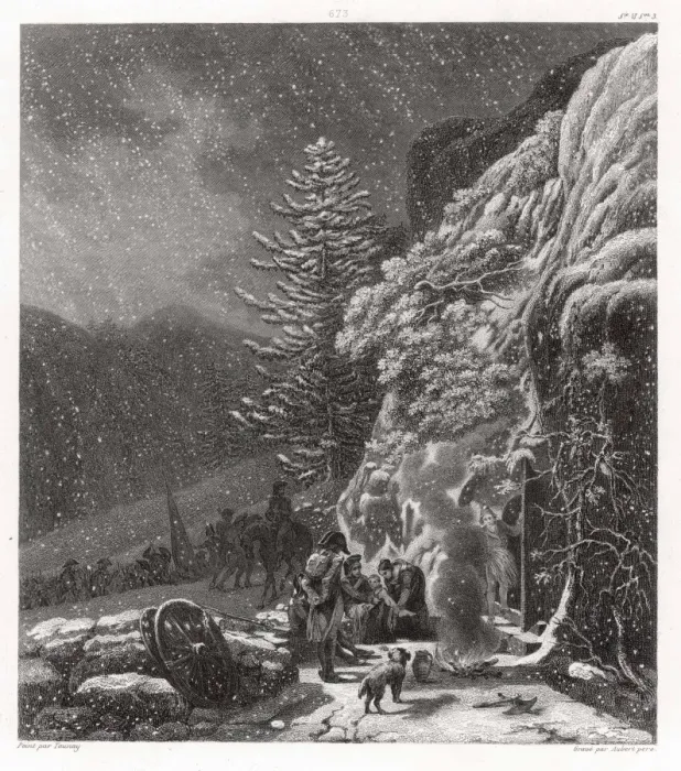 Framed Print : Crossing the Alps, Snow