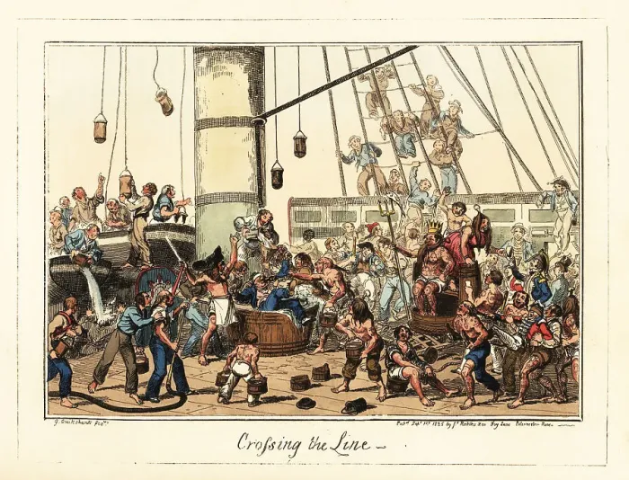 Framed Print : The Crossing the Line ceremony, Napoleonic era Framed Print : The Crossing the Line ceremony, Napoleonic era
