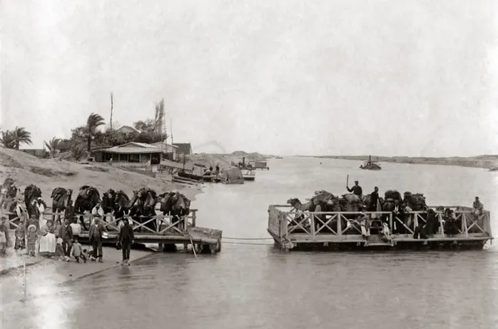 Framed Print : Crossing the Suez Canal, circa 1880s Framed Print : Crossing the Suez Canal, circa 1880s